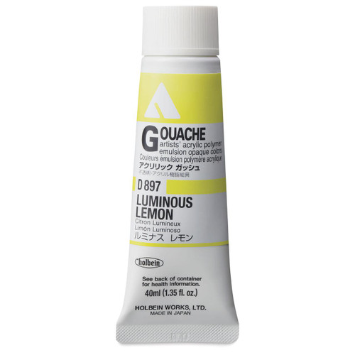 Holbein, Inc. Holbein Acrylic Gouache, 40ml Tube, Luminous Lemon