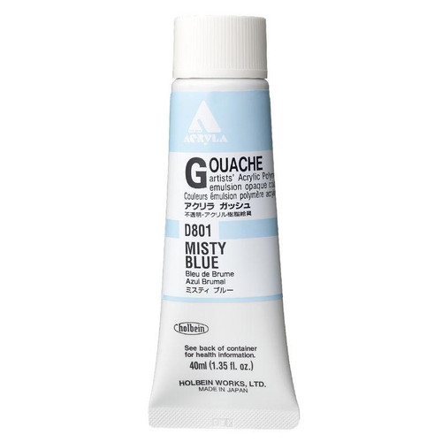 Holbein, Inc. Holbein Acrylic Gouache, 40ml Tube, Misty Blue