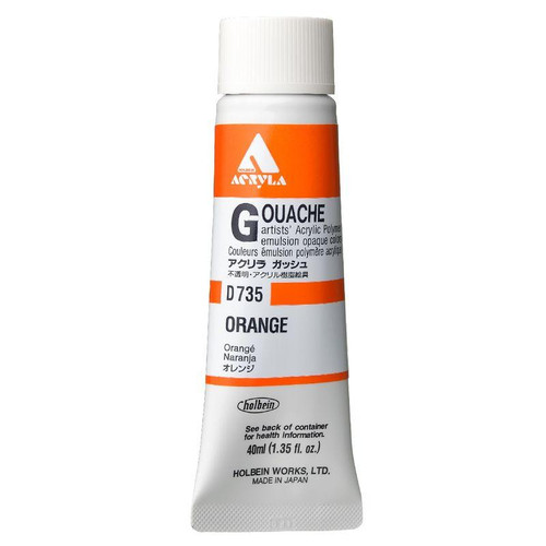 Holbein, Inc. Holbein Acrylic Gouache, 40ml Tube, Orange