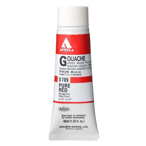 Holbein, Inc. Holbein Acrylic Gouache, 40ml Tube, Pure Red