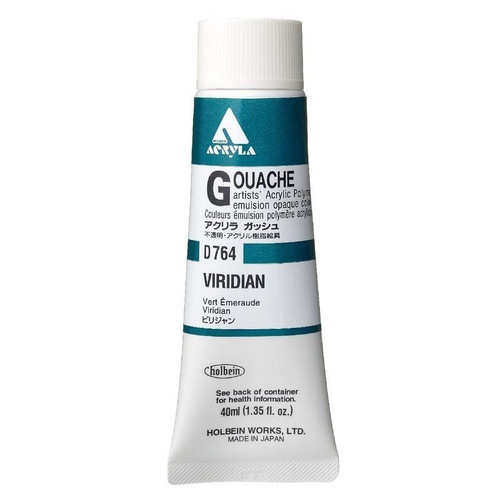 Holbein, Inc. Holbein Acrylic Gouache, 40ml Tube, Viridian