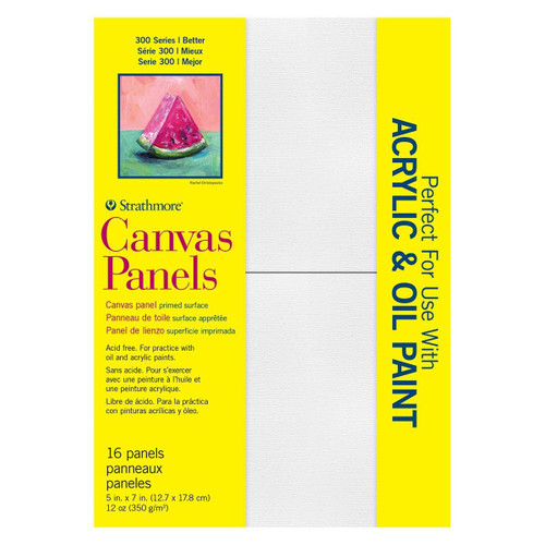 Strathmore Artist Papers Strathmore 300 Series Canvas Panel Pack, 5" x 7", 16pk 