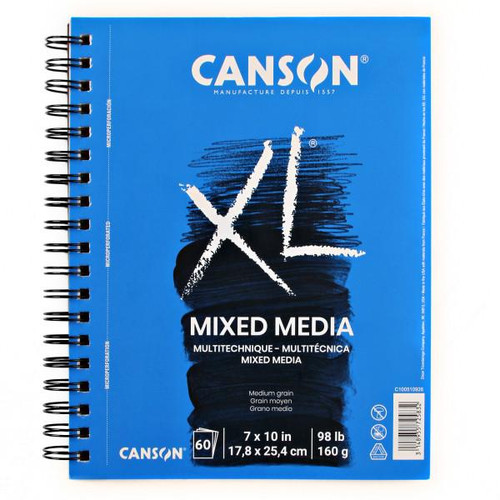  Canson XL Mixed Media Pad, Wire Bound - 7" x 10" 60pg 