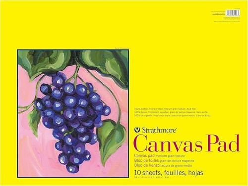 Strathmore Artist Papers, 300 Series Canvas Pad, Medium Grain Texture, 18" x 24"