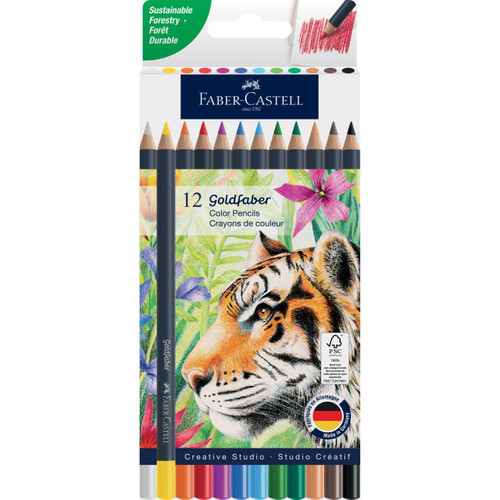 Faber-Castell Goldfaber Colored Pencil Set, 12ct, Basic Colors