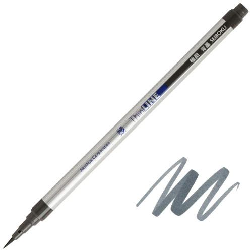 Aitoh Co Akashiya Thin Line Permanent Brush Pen - Blue Grey 