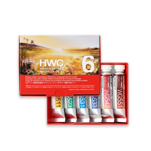 Holbein, Inc. Holbein Artists' Watercolor Granulating Landscape Set of 6 - 5ml 