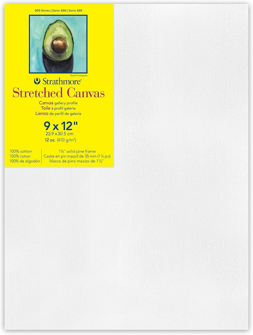 Strathmore Artist Strathmore 300 Series Stretched Canvas, Gallery - 1.5" Profile, 9"x12"