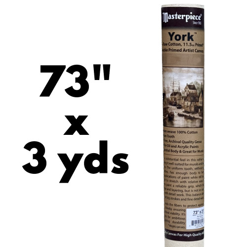 Masterpiece Heritage Series Artist Canvas Roll, YORK Double Primed 11.5oz, 73"x3yd