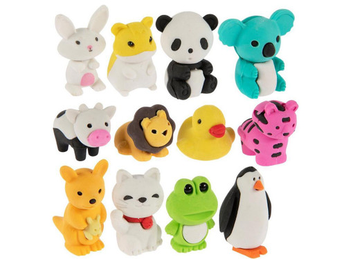 bc mini BCmini Animal Erasers - Assorted Shapes, Mystery Pick! 
