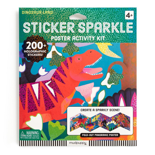 Chronicle Books Dinosaur Land Sticker Sparkle Poster Activity Kit 