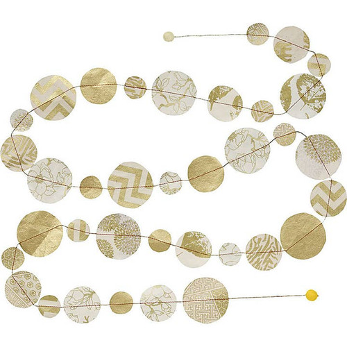 Giftsland Decorative Paper Garland, 5ft, Metallic Circles