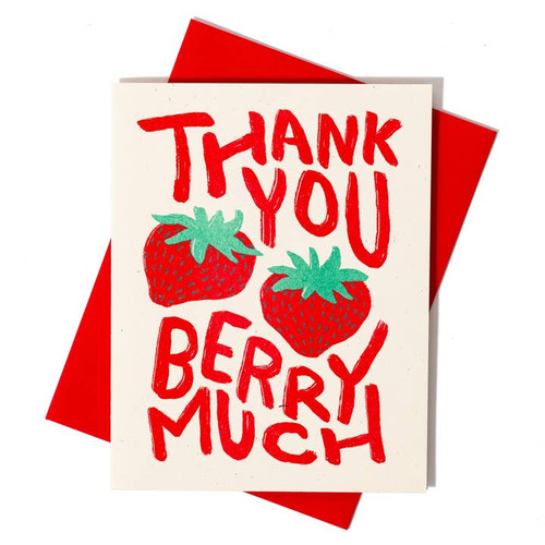 Bromstad Printing Co. - Thank You Berry Much - Risograph Card