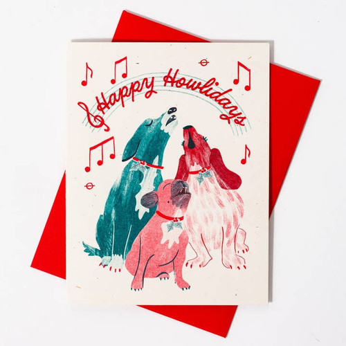 Bromstad Printing Co. - Happy Howl-idays - Risograph Card