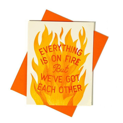  Bromstad Printing Co. - Everything is on Fire - Risograph Card 