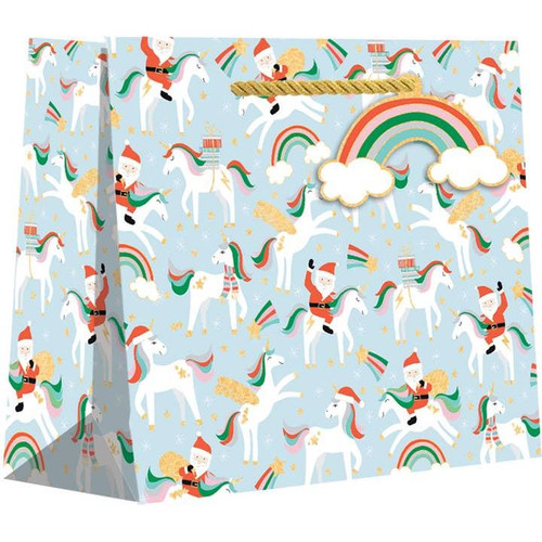  Jillson & Roberts Gift Bag, Large, Merry Unicorns 
