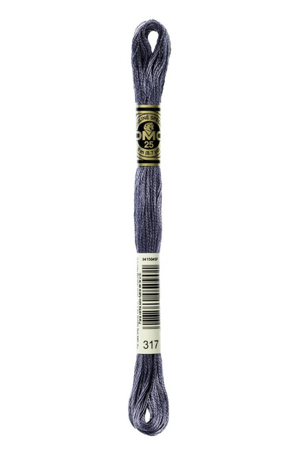  DMC Embroidery Floss, 317 Pewter Grey 