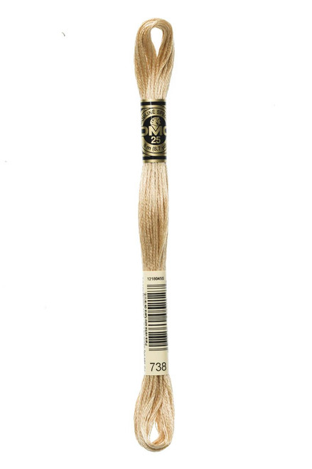  DMC Embroidery Floss, 738 Tan Very Light 