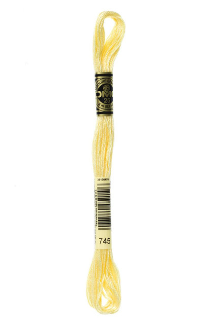  DMC Embroidery Floss, 745 Yellow Light Pale 