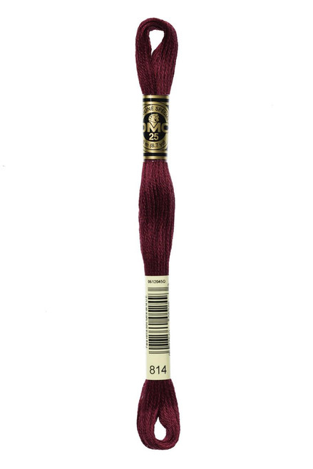  DMC Embroidery Floss, 814 Garnet Dark 