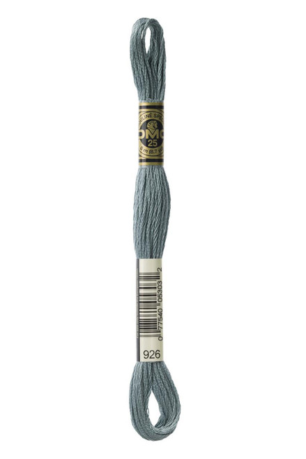  DMC Embroidery Floss, 926 Grey Green Medium 