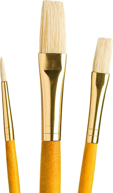 Princeton Artist Brush Company Princeton Brush RealValue Set, Short Handle Series 9100, #9103, Natural Bristle, 3pk  Princeton Artist Brush Company Princeton Brush RealValue Set, Short Handle Series 9100, #9103, Natural Bristle, 3pk