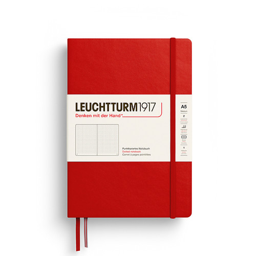 Leuchtturm Hardcover Notebook, Cherry, Medium (A5), 251p., dotted
