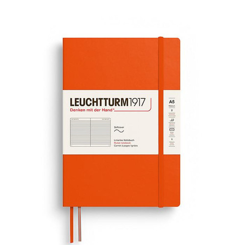 Leuchtturm 1917 Leuchtturm Softcover (Medium A5) Notebook, Pumpkin, 123p., ruled 