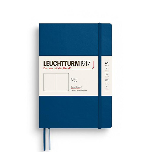 Leuchtturm 1917 Leuchtturm Softcover (Medium A5) Notebook, Indigo, 123p., plain 