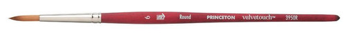 Princeton Artist Brush Company Princeton Brush Velvetouch, Series 3950, Short Handle Brushes, Round 6 