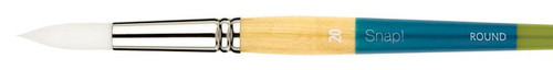 Princeton Artist Brush Company Princeton Brush Snap! Series 9850, Short Handle, White Taklon, Round 6 