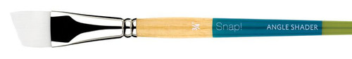 Princeton Artist Brush Company Princeton Brush Snap! Series 9850, Short Handle, White Taklon, Angle Shader 1" 
