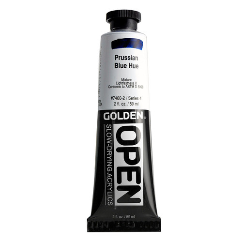 Golden Artist Colors Golden OPEN Slow-Drying Acrylic, Prussian Blue Hue 2oz 