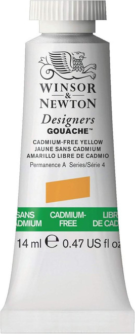  Winsor & Newton Designers Gouache, 14ml tube, Cadmium-Free Yellow 