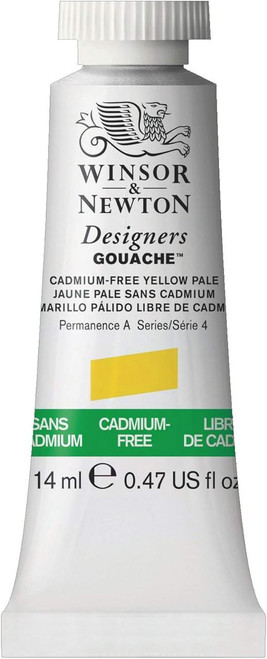  Winsor & Newton Designers Gouache, 14ml tube, Cadmium-Free Yellow Pale 