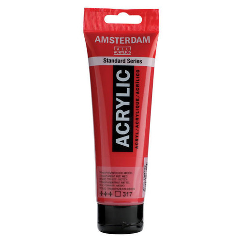 Royal Talens Amsterdam Acrylic Transp Red Md 317 120mL 