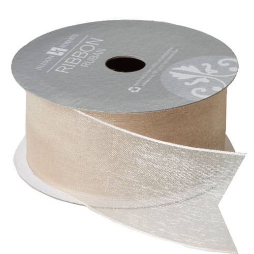 Jillson & Roberts Ribbon Roll, 1.5" Sheer Ivory