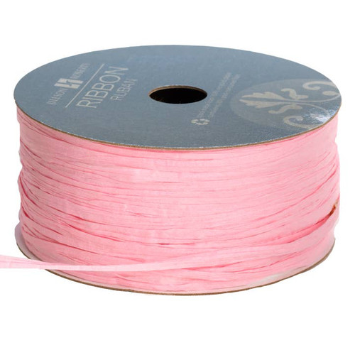 Jillson & Robberts Ribbon Roll, Pastel Pink Paper Raffia