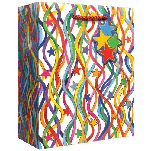  Jillson & Roberts Gift Bag, Medium, Celebration Streamers 