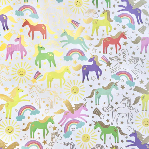 Jillson & Roberts Wrapping Paper Roll, Unicorns