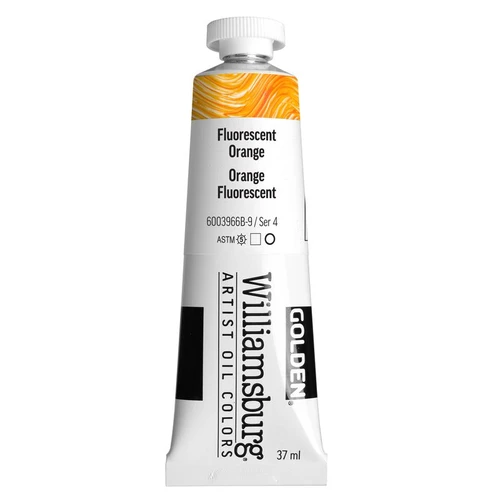 Williamsburg Handmade Oil Paint, Fluorescent Orange, 37ml