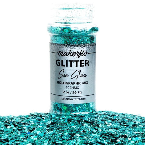  MakerFlo Glitter, 2oz., Chunky, Sea Glass 