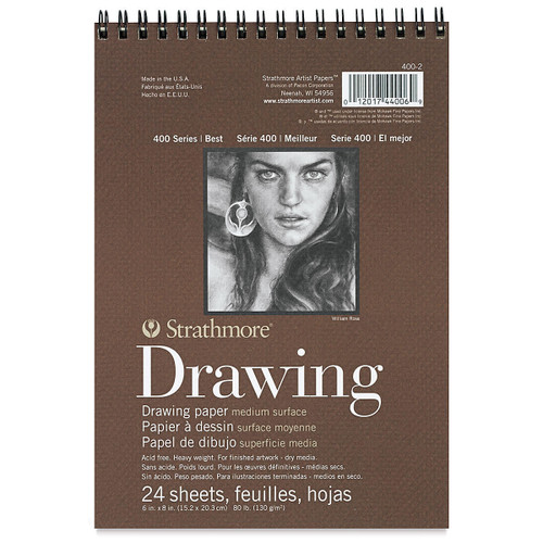 Strathmore Artist Papers Drawing Paper Pad - 400 Series - Medium Surface - 6" x 8" 