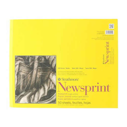 Strathmore Artist Papers, 300 Series Newsprint Pad, Rough Surface, 14" x 17"