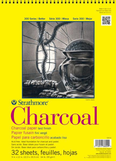 Strathmore Artist Papers, 300 Series Charcoal Pad, Spiral-Bound, 11" x 17",  32/sh