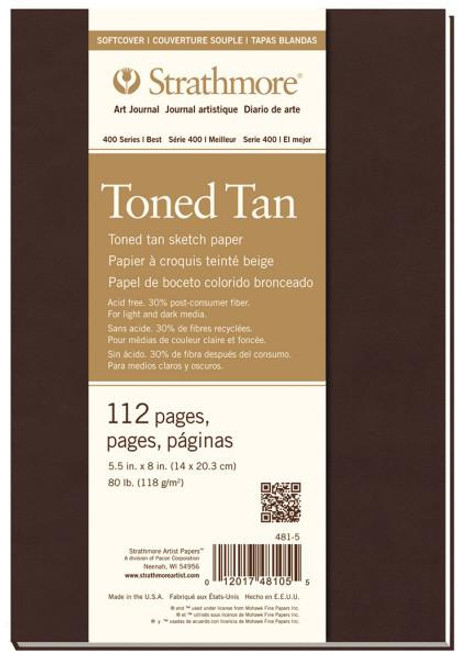 Strathmore Softcover Art Journals, 400 Series Toned Tan, 5.5" x 8" Tan