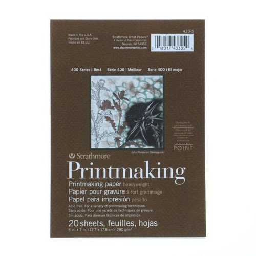 Strathmore Artist Papers, 400 Series Printmaking Pad, Medium Surface, 5" x 7", 20/sh