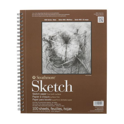 Strathmore Artist Papers, 400 Series Sketch Pad, 11" x 14", 100/sh