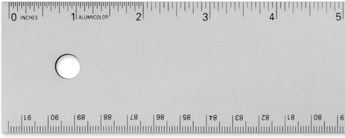 Alumicolor Non-Slip Straight Edge Aluminum Ruler, 36", Silver
