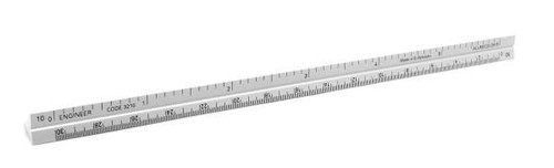 Alumicolor Solid Engineer Pocket Scale, 6 in, Silver